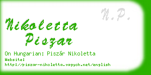 nikoletta piszar business card